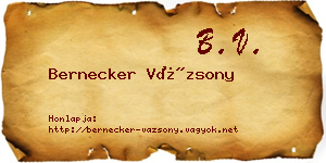 Bernecker Vázsony névjegykártya